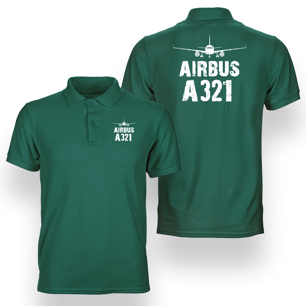 Airbus A321 & Plane Designed Double Side Polo T-Shirts