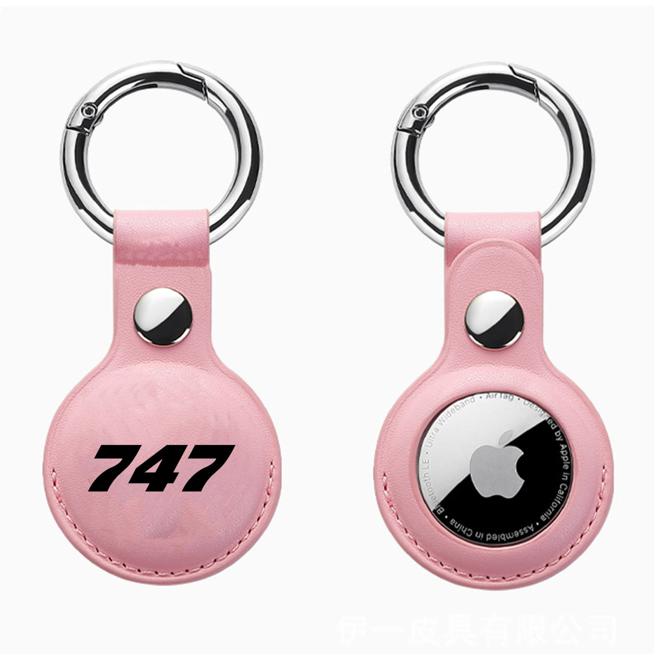 747 Flat Text Design Airtags Leather Cases