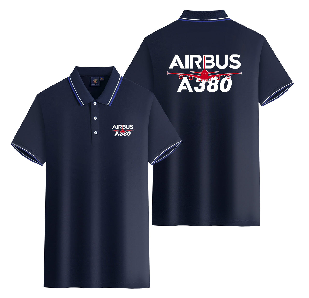 Amazing Airbus A380 Designed Stylish Polo T-Shirts (Double-Side)