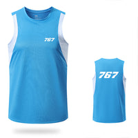 Thumbnail for 767 Flat Text Designed Sleveless Quick Dry Sports Tank Tops