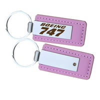 Thumbnail for Boeing 747 & Text Faux Leather Key Chains