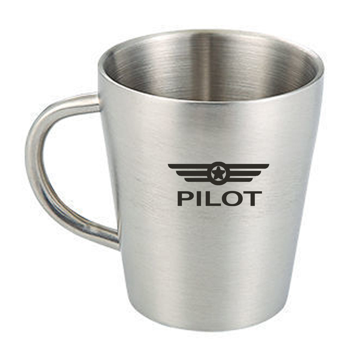 Pilot & Badge Designed Stainless Steel Coffee Mugs