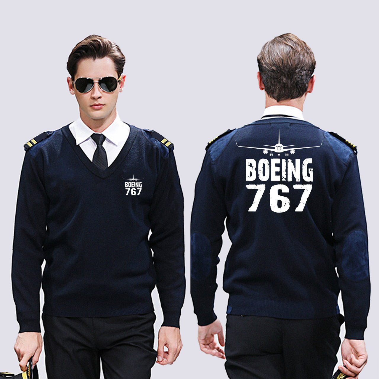 Boeing 767 & Plane Designed Wool Pilot Sweaters