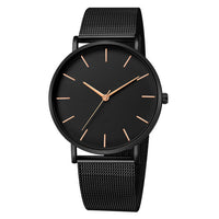 Thumbnail for Fashion Leisure Simple Ultra Thin Creative Black Stainless Steel Quartz Watches Business Wristwatch Clock