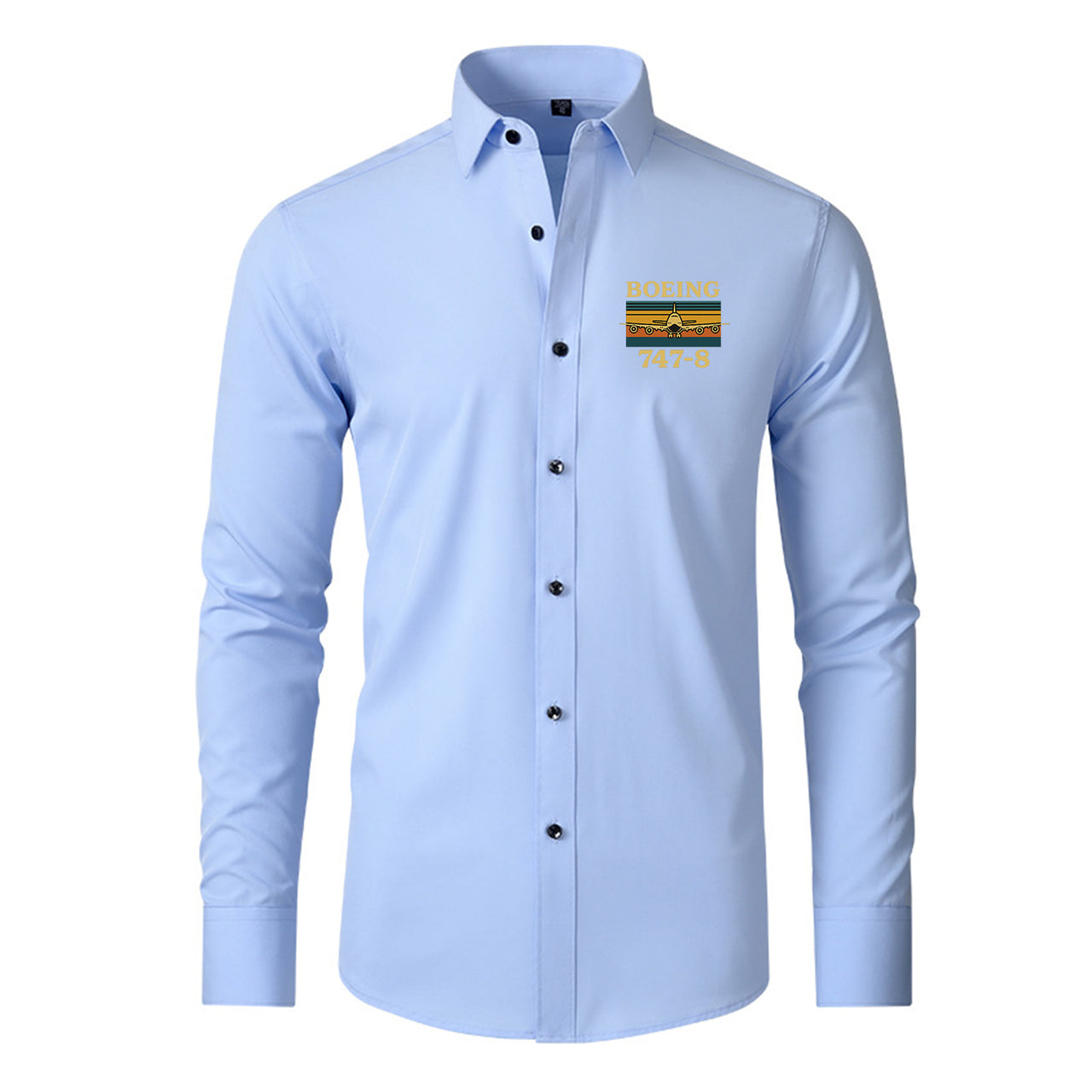 Retro Boeign 747-8 Designed Long Sleeve Shirts
