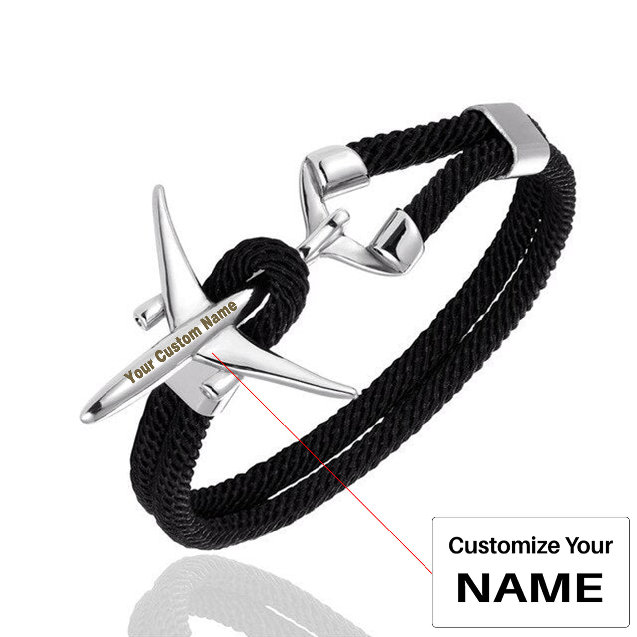 (Edition 2) Boeing 777 Airplane Designed Rope Leather Bracelets