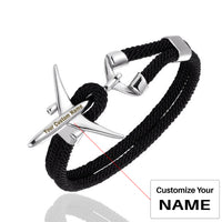 Thumbnail for (Edition 2) Boeing 777 Airplane Designed Rope Leather Bracelets