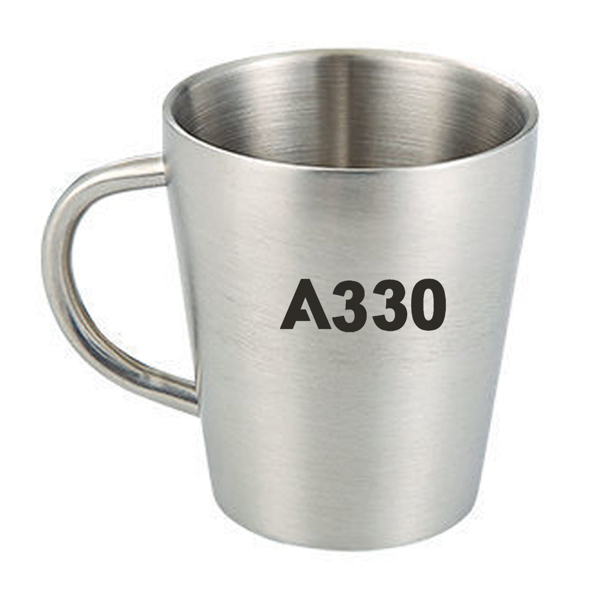 A330 Flat Text Designed Stainless Steel Coffee Mugs