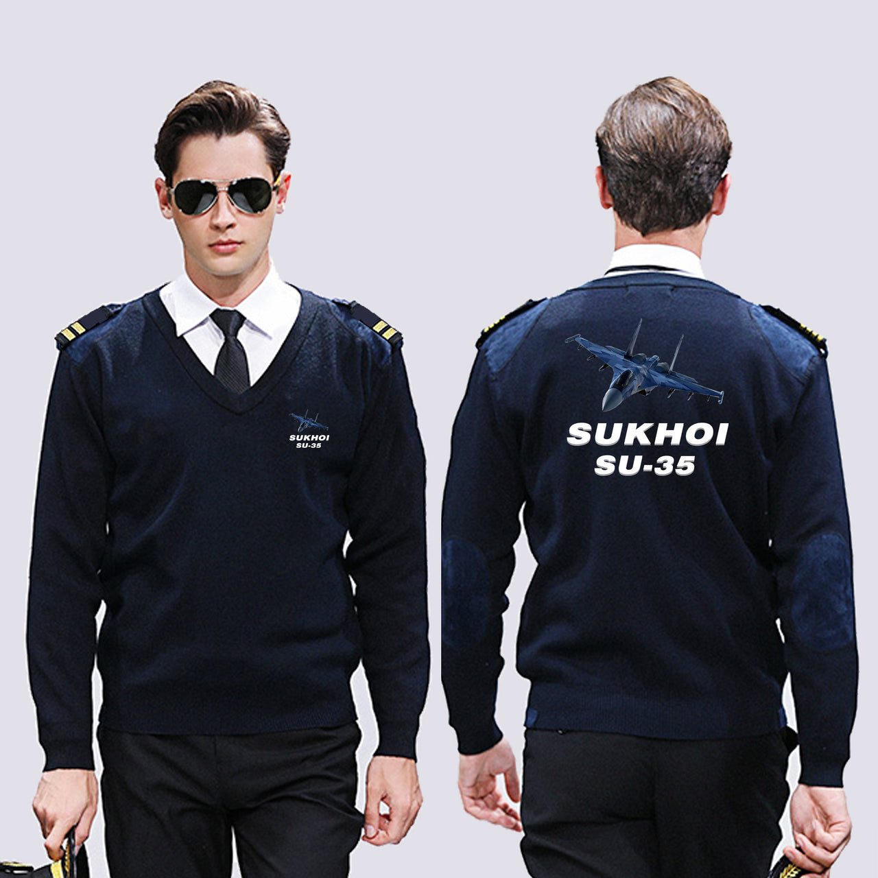 The Sukhoi SU-35 Designed Wool Pilot Sweaters