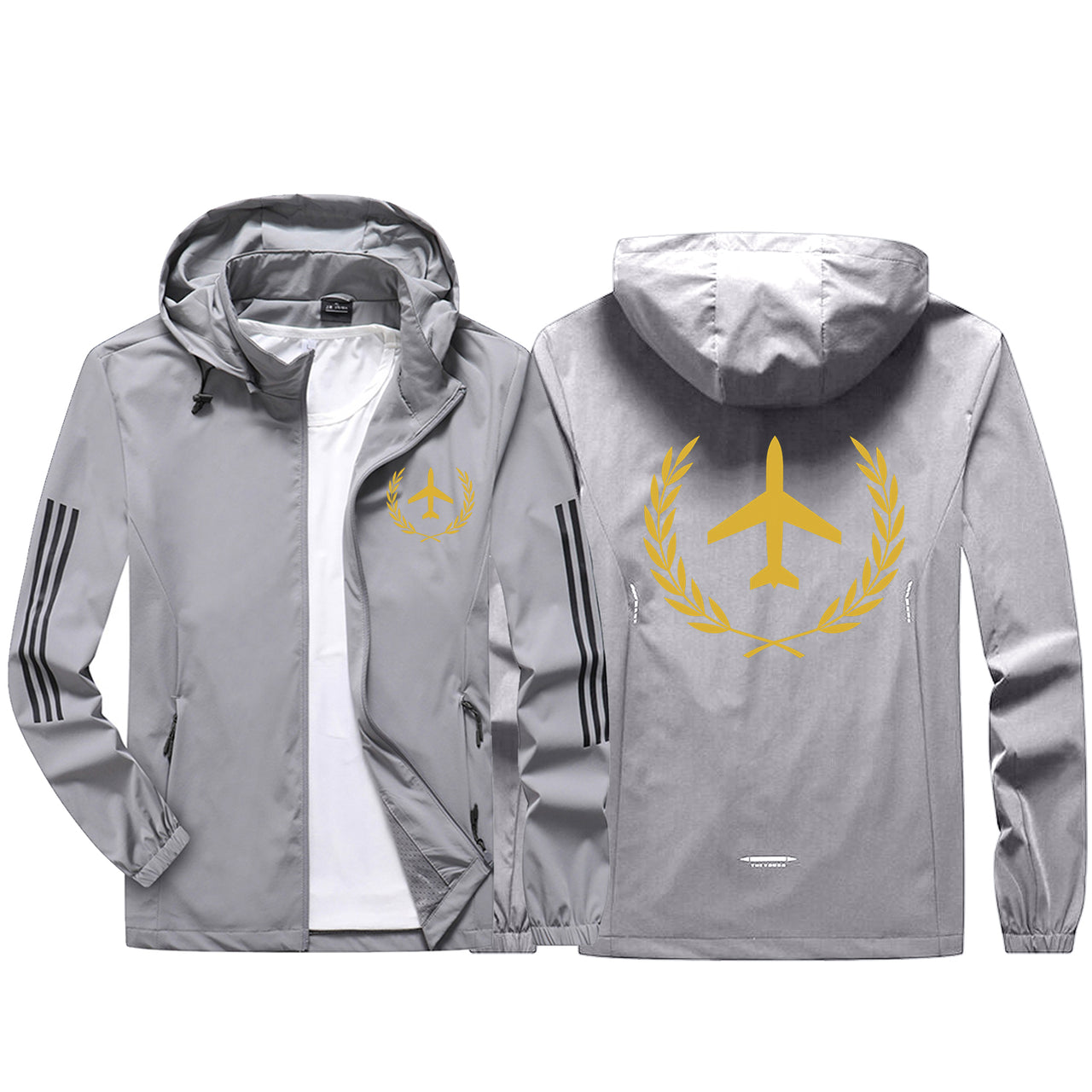 Leaf & Airplane Design Sport & Running Jackets
