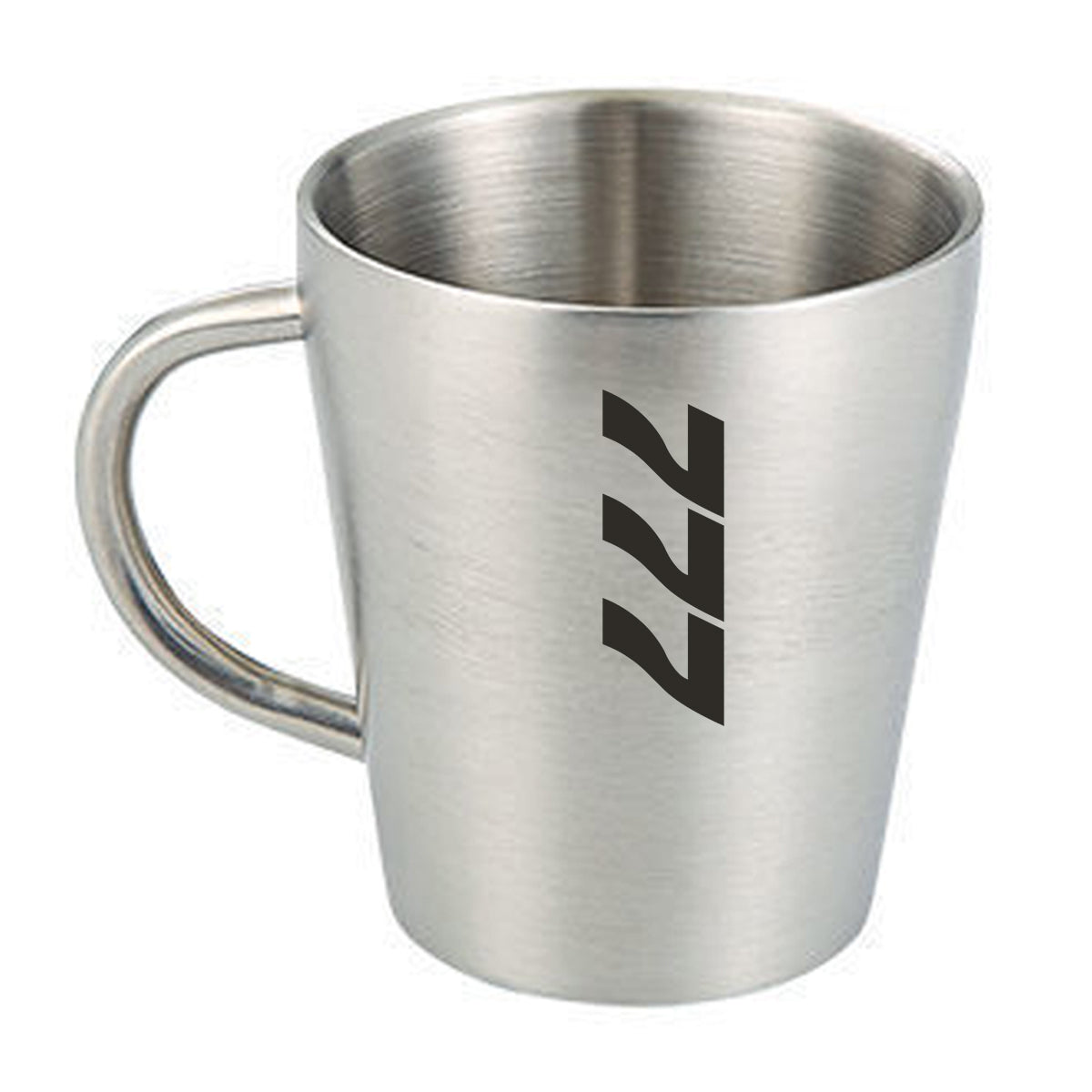 Boeing 777 Text Designed Stainless Steel Coffee Mugs