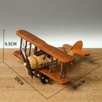 Thumbnail for Solid Wood Retro Handmade Desktop Airplane Model Decoration