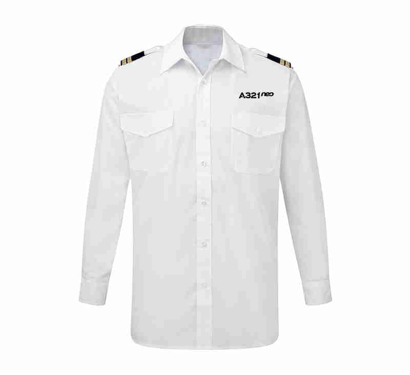 A321neo & Text Designed Long Sleeve Pilot Shirts