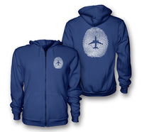 Thumbnail for Aviation Finger Print Designed Zipped Hoodies