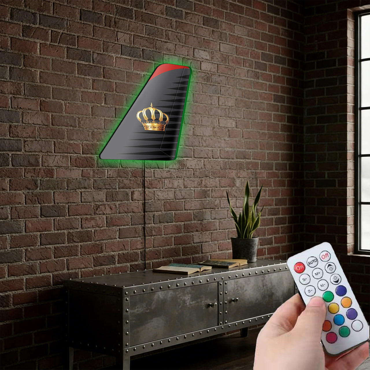 Royal Jordanian Designed Metal Wall LED Aircraft Tail