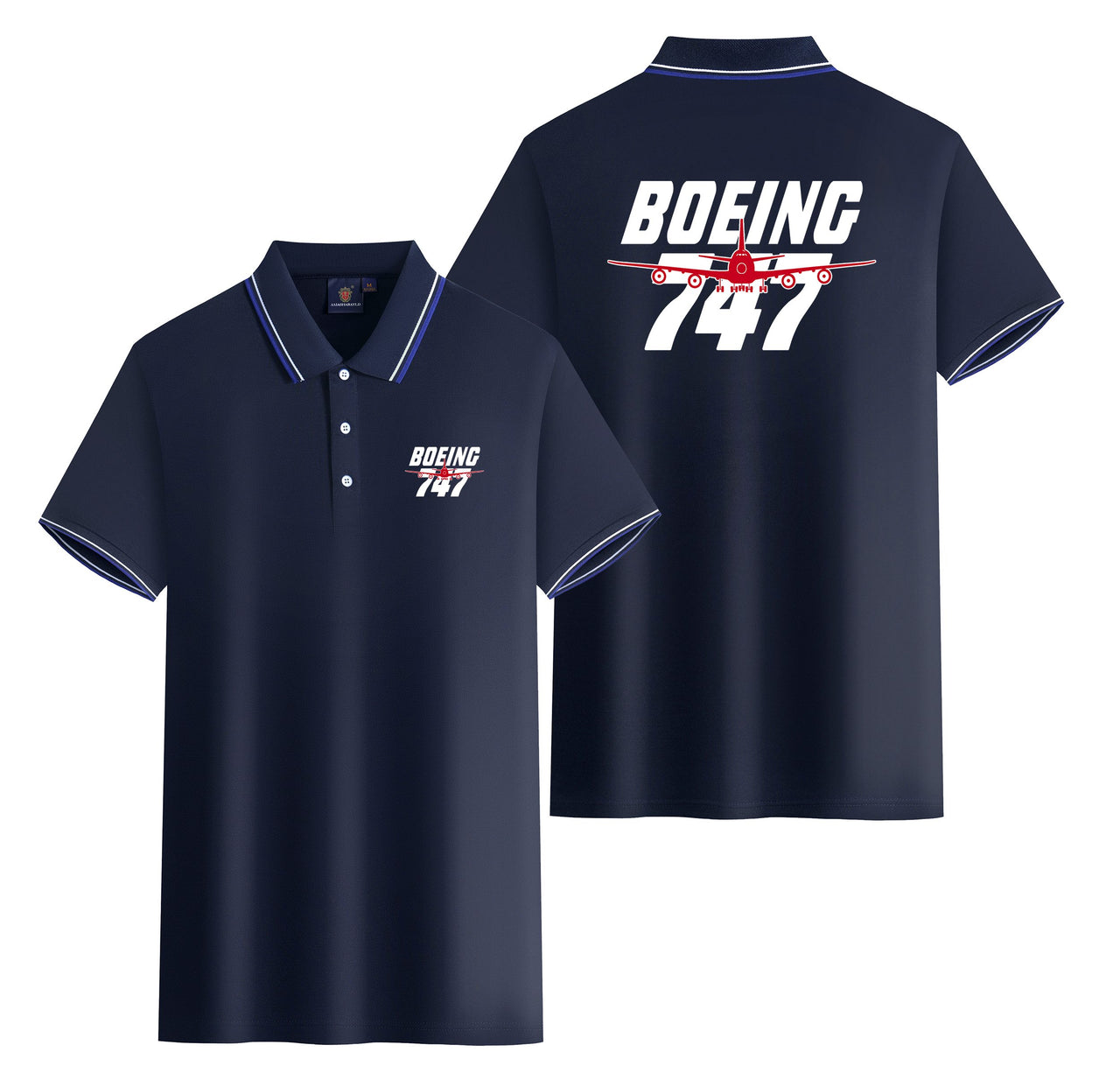 Amazing Boeing 747 Designed Stylish Polo T-Shirts (Double-Side)