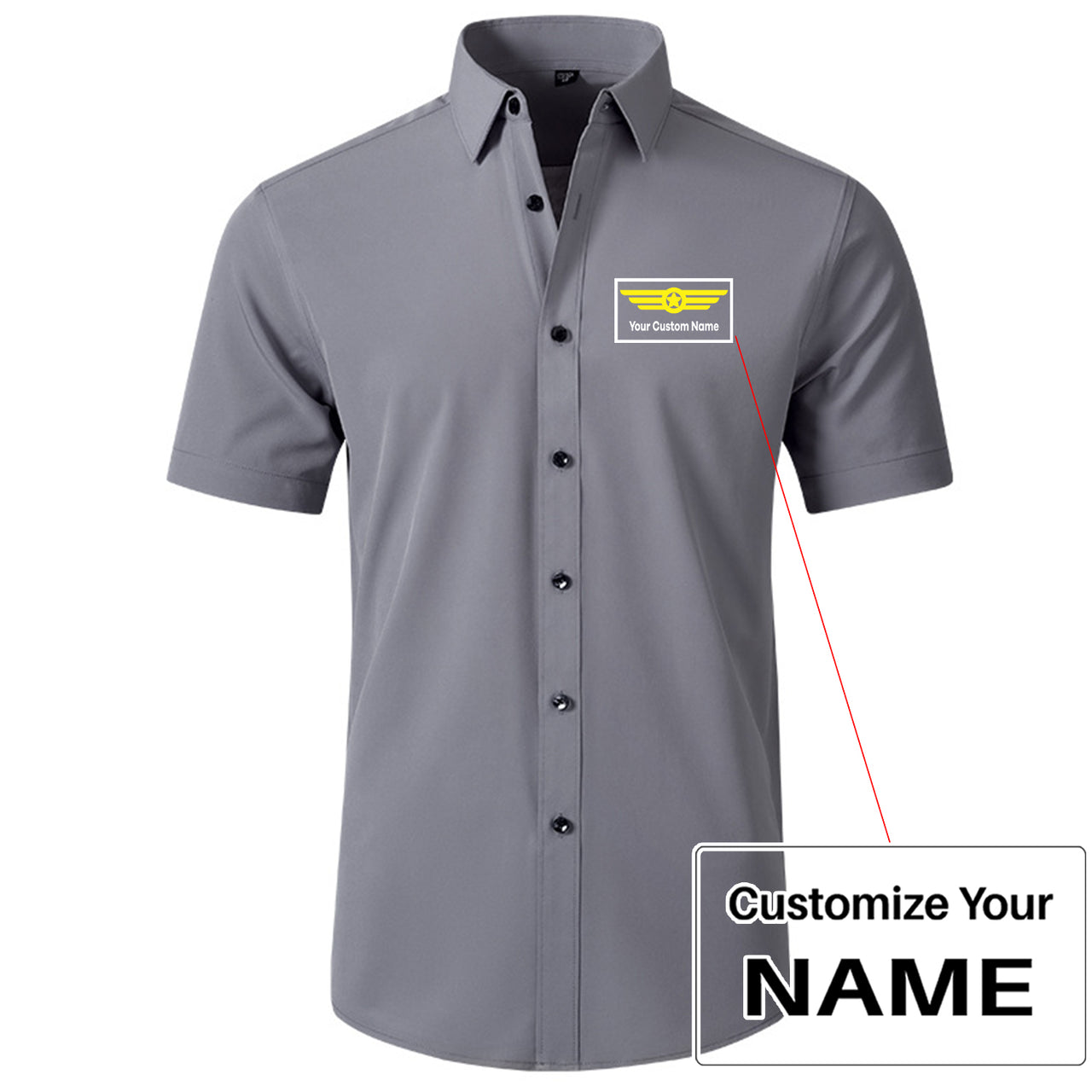 Custom Name (Badge 1) Design Super Quality Short Sleeve Shirts