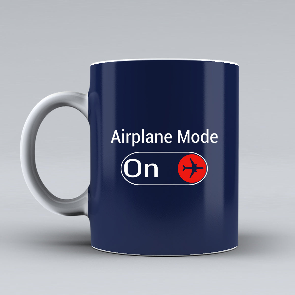 Airplane Mode On Designed Ceramic White Mugs