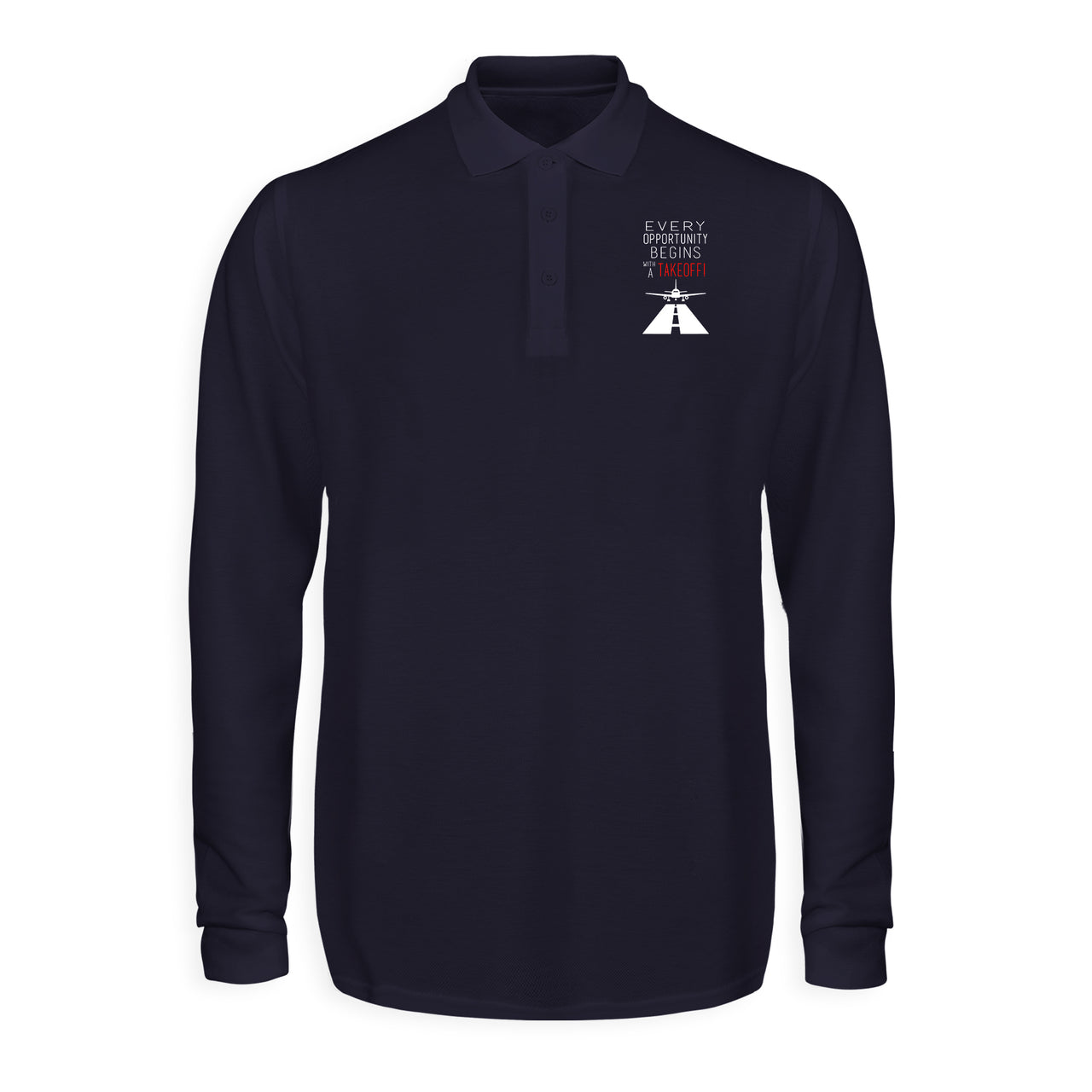 Every Opportunity Designed Long Sleeve Polo T-Shirts