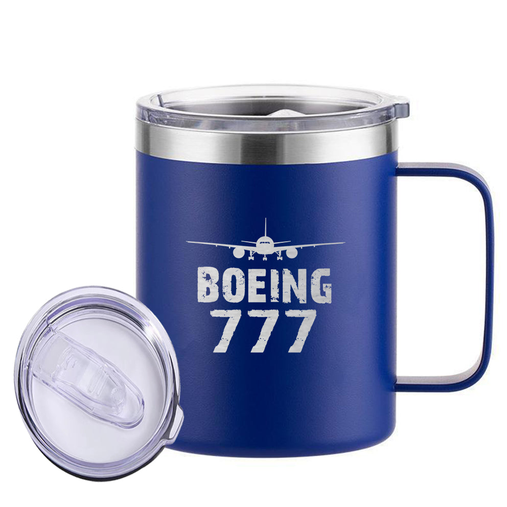 Boeing 777 & Plane Designed Stainless Steel Laser Engraved Mugs