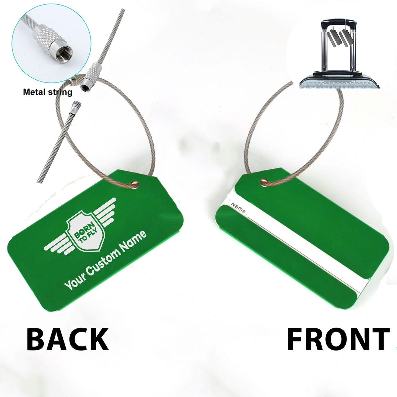 Custom Name (Badge 5) Designed Fashion Metal Luggage Tags