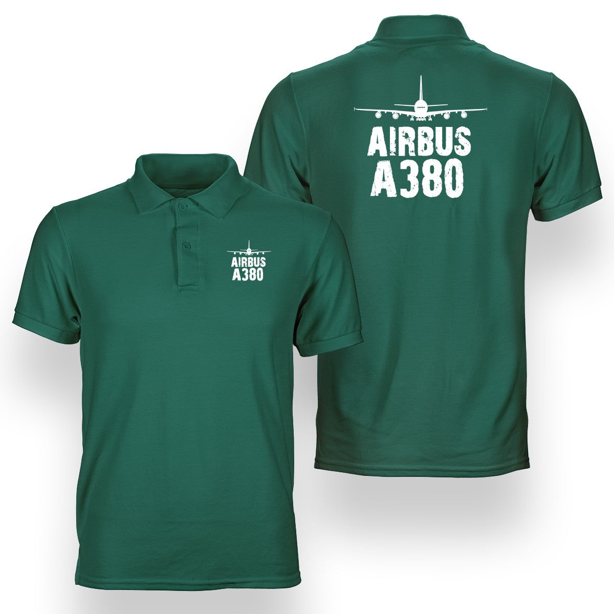 Airbus A380 & Plane Designed Double Side Polo T-Shirts