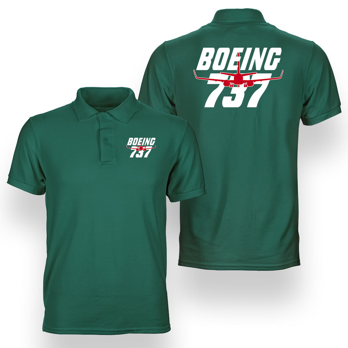 Amazing Boeing 737 Designed Double Side Polo T-Shirts