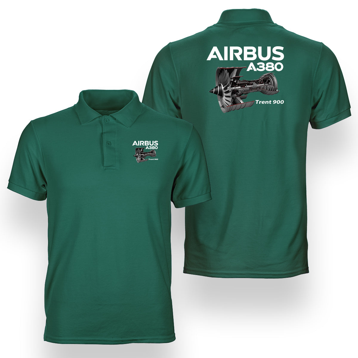 Airbus A380 & Trent 900 Engine Designed Double Side Polo T-Shirts