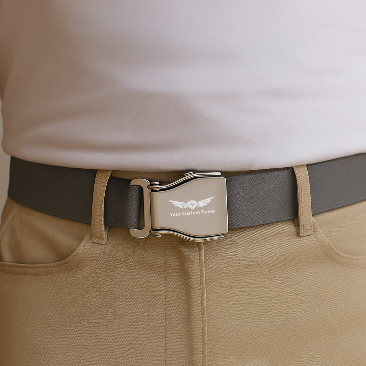 Custom Name (Badge 2) Designed Fashion Airplane Seat Belts