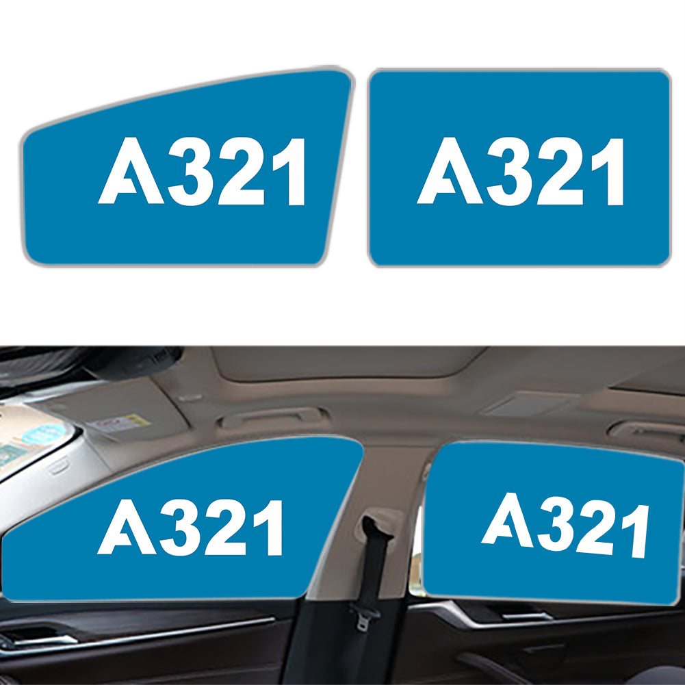 A321 Flat Text Designed Car Sun Shade (Side window)
