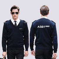 Thumbnail for A321neo & Text Designed Wool Pilot Sweaters