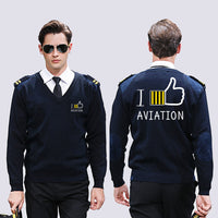 Thumbnail for I Like Aviation Designed Wool Pilot Sweaters