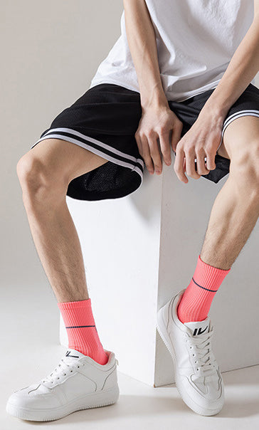 Electrocardiogram Professional sports mid-tube socks for running sweat absorbing