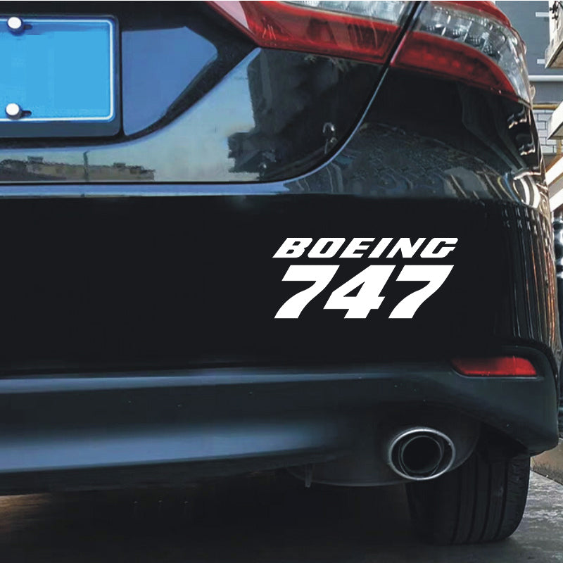 Boeing 747 & Text Designed Car Sticker