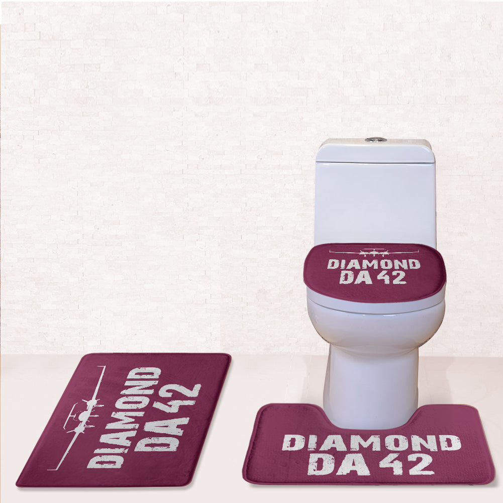 Diamond DA42 & Plane Designed Toilet Seat Cover Three-piece Set