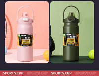 Thumbnail for Portable Thermos with Straw Outdoor Sport 304 Stainless Steel Thermal Mug Tumbler Travel Outdoor Vacuum Flasks Hot Water Bottle