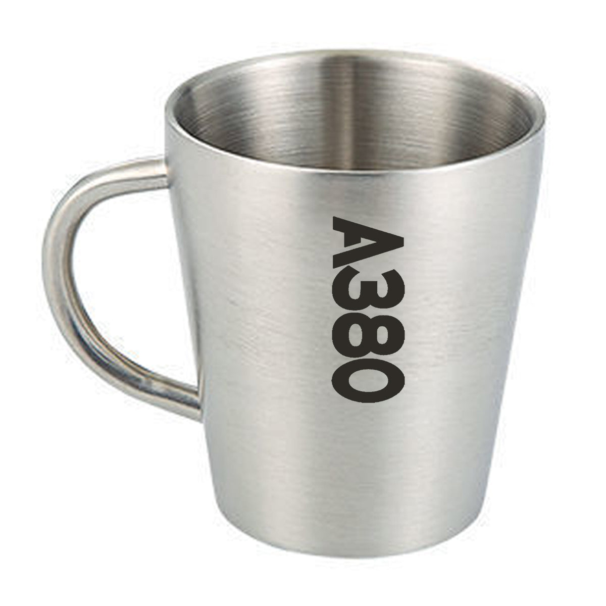 A380 Text Designed Stainless Steel Coffee Mugs