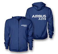 Thumbnail for Airbus A319 & Text Designed Zipped Hoodies - view 6