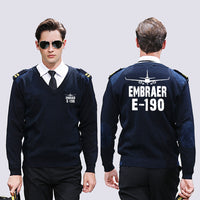 Thumbnail for Embraer E-190 & Plane Designed Wool Pilot Sweaters