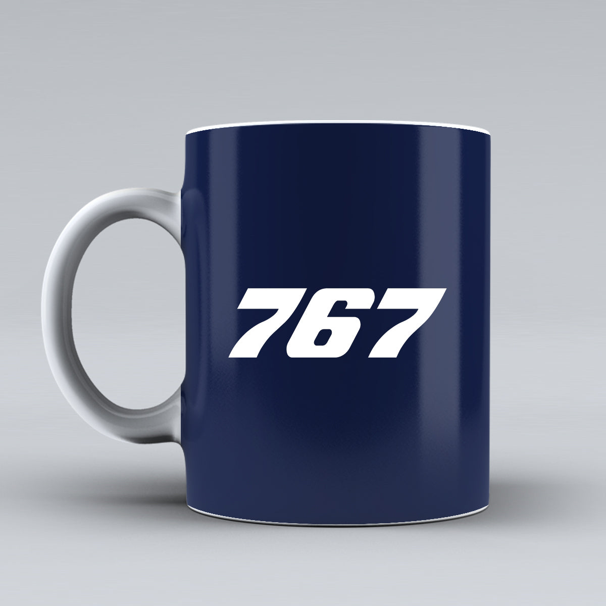 767 Flat Text Designed Ceramic White Mugs