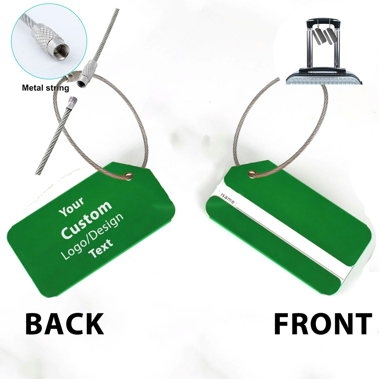 Custom Design Image Logo Designed Fashion Metal Luggage Tags