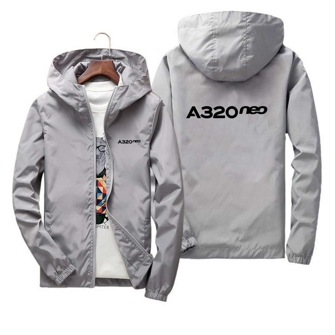 A320neo & Text Designed Thin Windbreaker Jackets