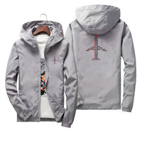 Thumbnail for Airplane Shape Aviation Alphabet Designed Thin Windbreaker Jackets