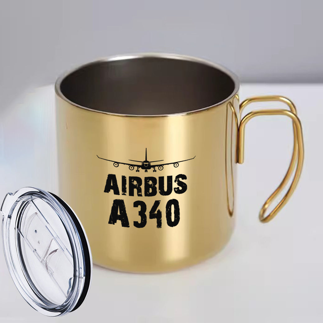 Airbus A340 & Plane Designed Stainless Steel Portable Mugs