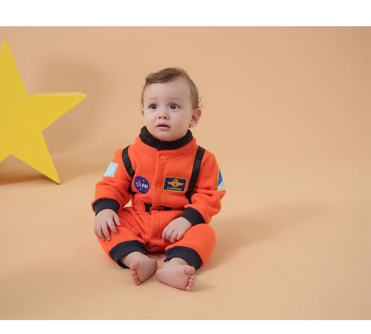 Orange Star Astronaut Baby Jumpsuits