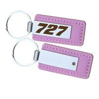Thumbnail for 727 Flat Text Faux Leather Key Chains