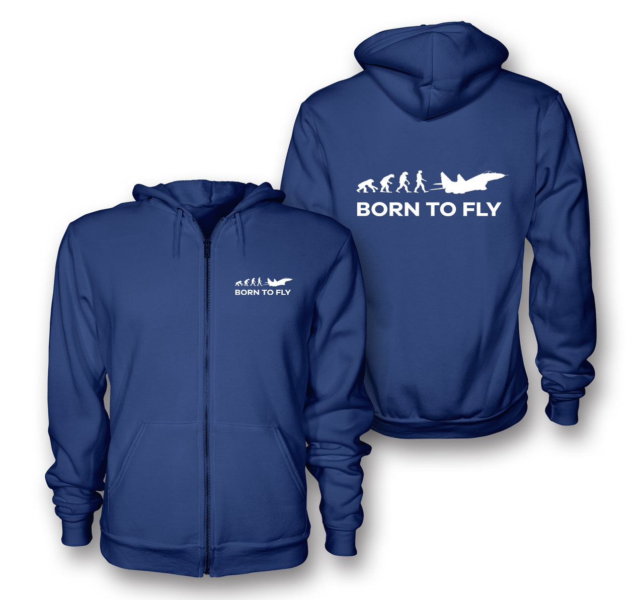 Born To Fly Military Designed Zipped Hoodies