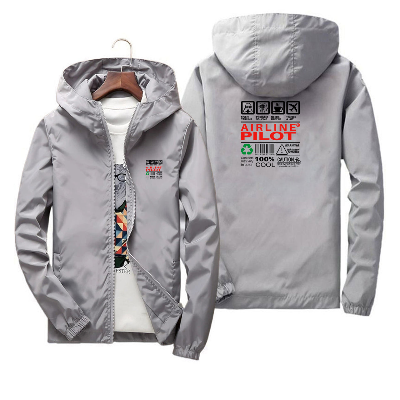 Airline Pilot Label Designed Thin Windbreaker Jackets
