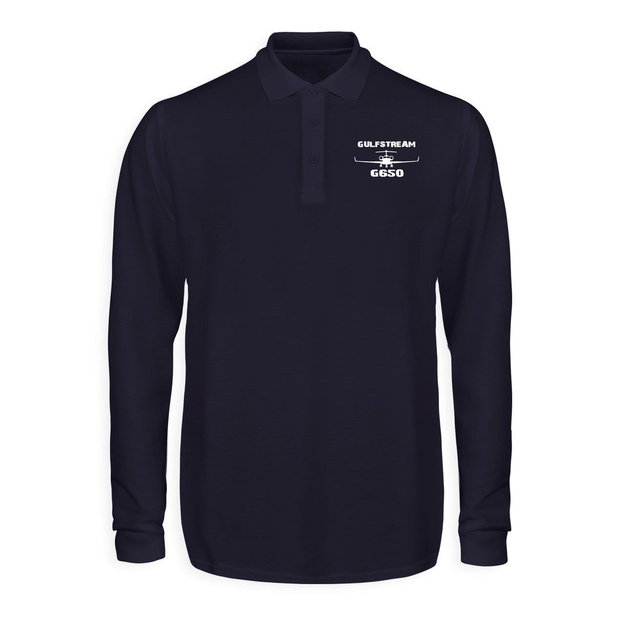 Gulfstream G650 & Plane Designed Long Sleeve Polo T-Shirts