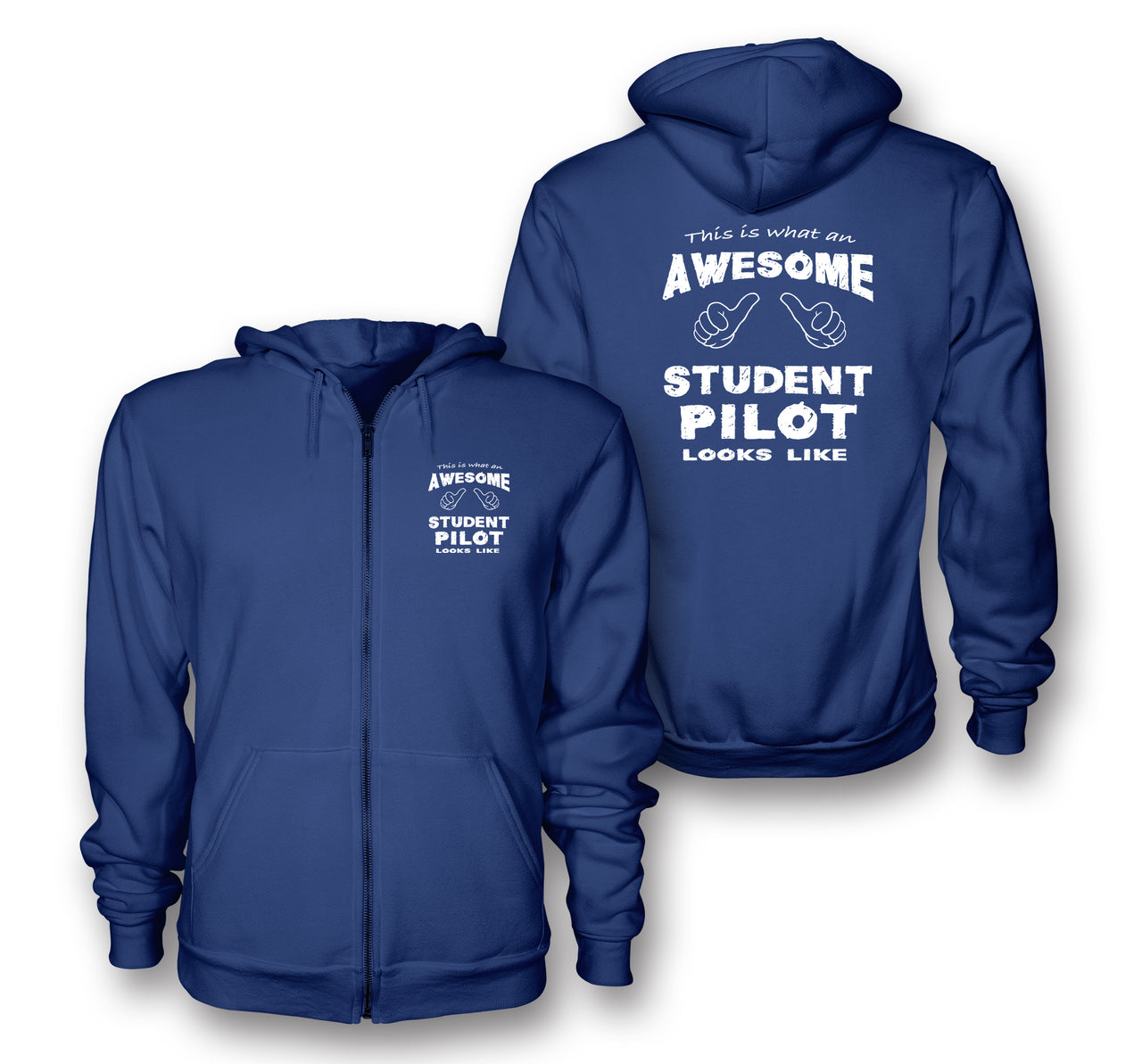 Student Pilot Designed Zipped Hoodies
